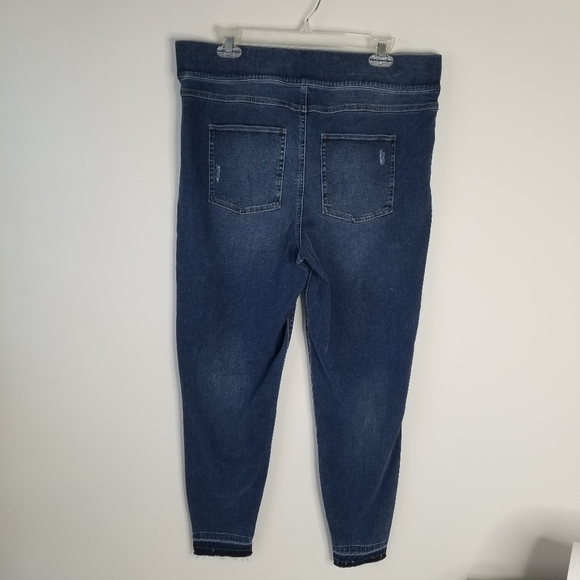 Spanx Distressed Ankle Skinny Denim Jegging Medium Wash Frayed Hem Size 2X - Picture 10 of 12